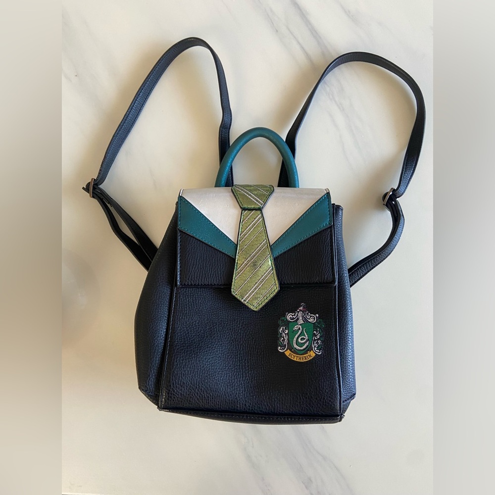 Danielle Nicole Harry Potter Slytherin Themed Black and Green Backpack